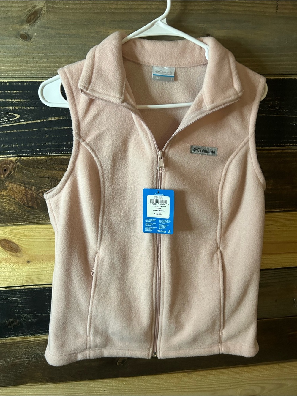 Columbia Girls Pale Pink Fleece Vest - Soft Zip-Up